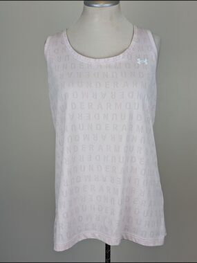 Under Armour Pale Pink Logo Loose Fitting Racer Back  Performance Tank Womens XL